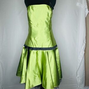 Vintage Jessica McClintock Gunne Sax Y2K 90s Party Prom Dress Satin Strapless